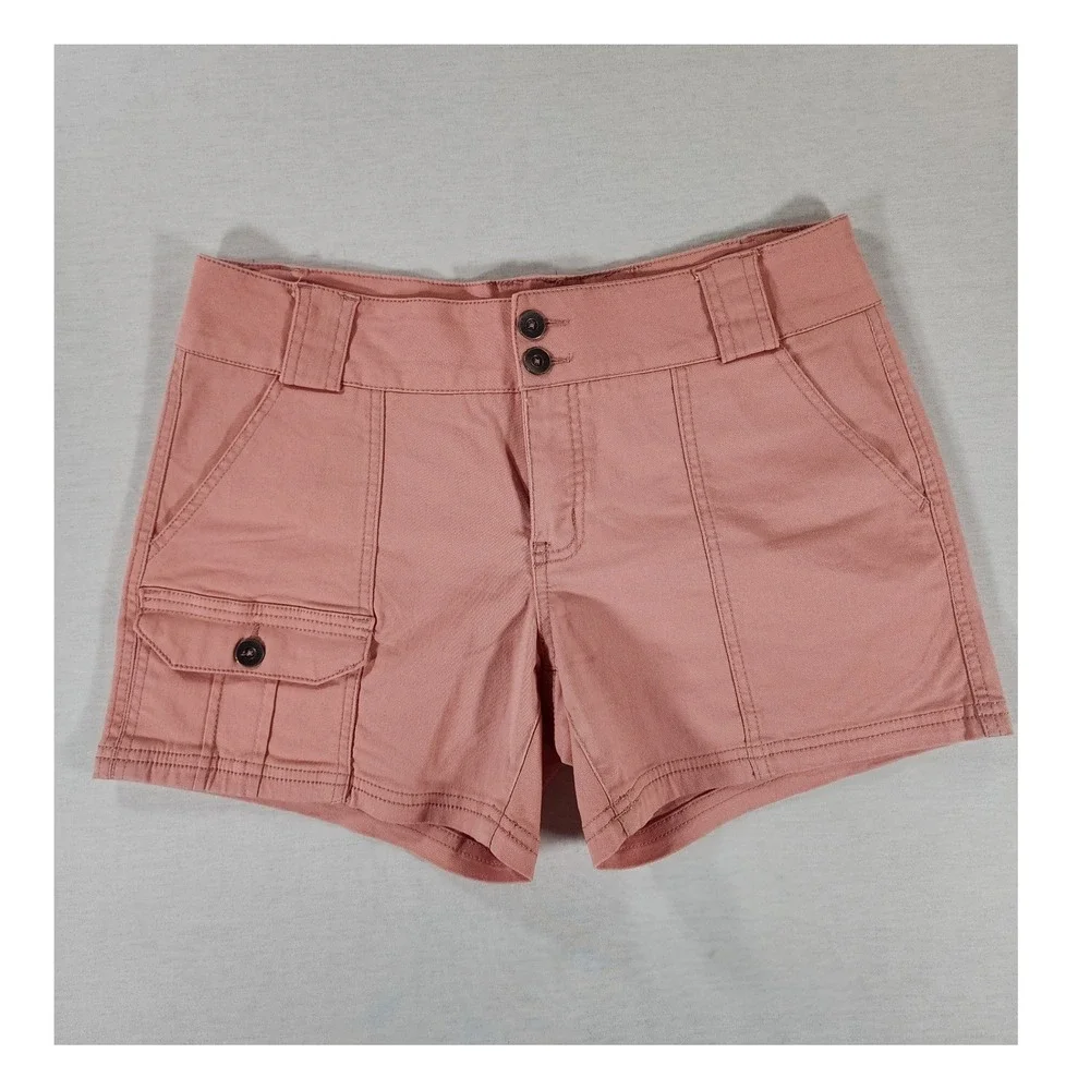 Market & Spruce Cargo Shorts Womens 8 Casual Pink Cotton Blend Stretch Utility